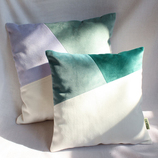 TRICOLOR THROW PILLOW - LILAC  // COUSSIN TRICOLORE - LILAS